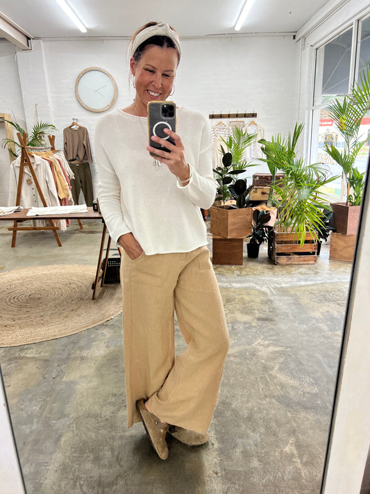 Jude Linen Pants Taupe