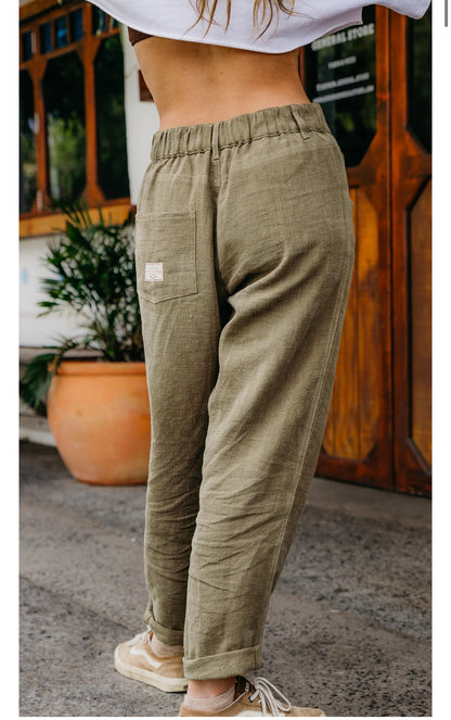 Miller Linen Pants Khaki