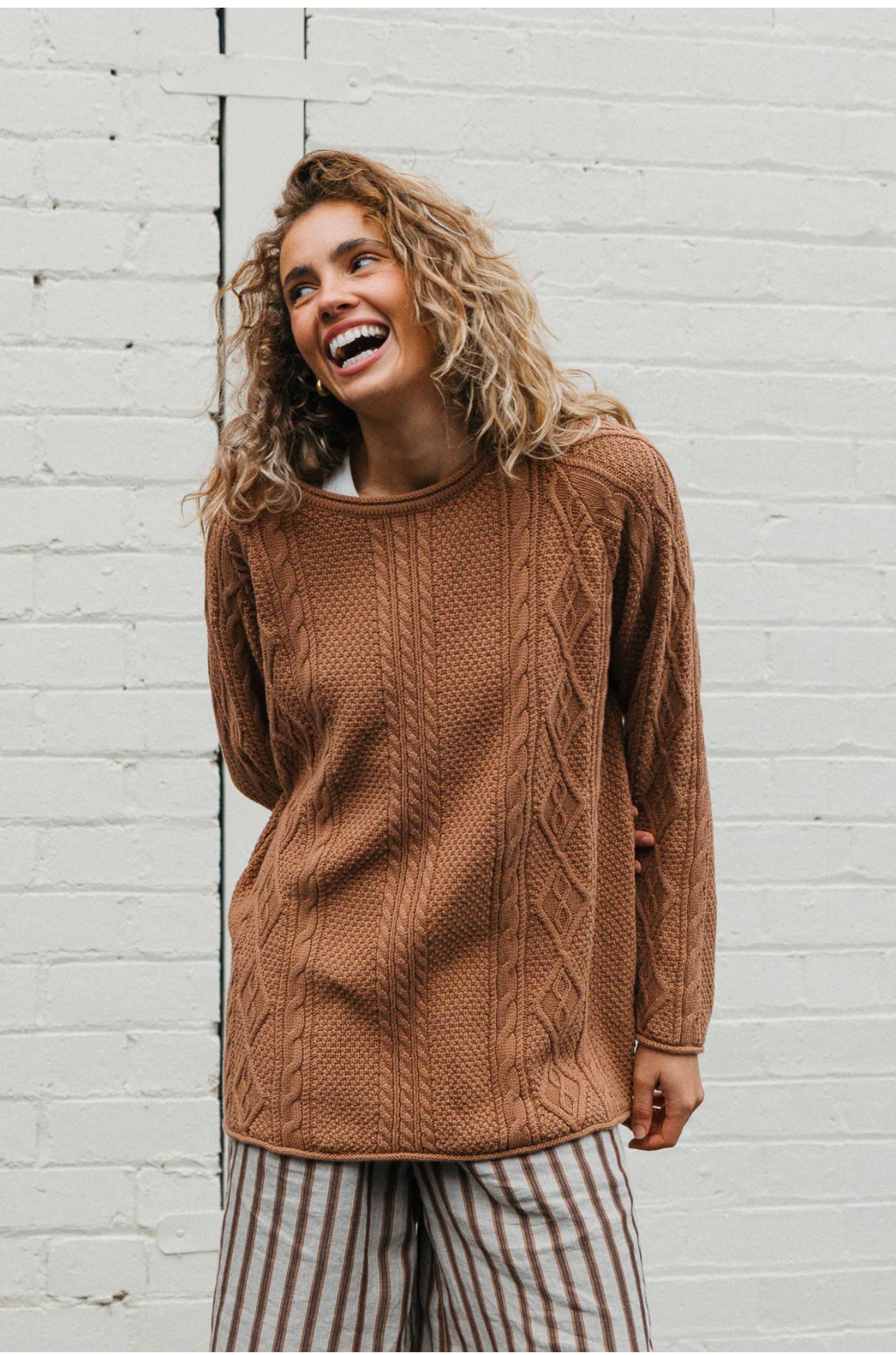 Rory Cable Knit Brown
