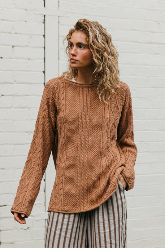 Rory Cable Knit Brown