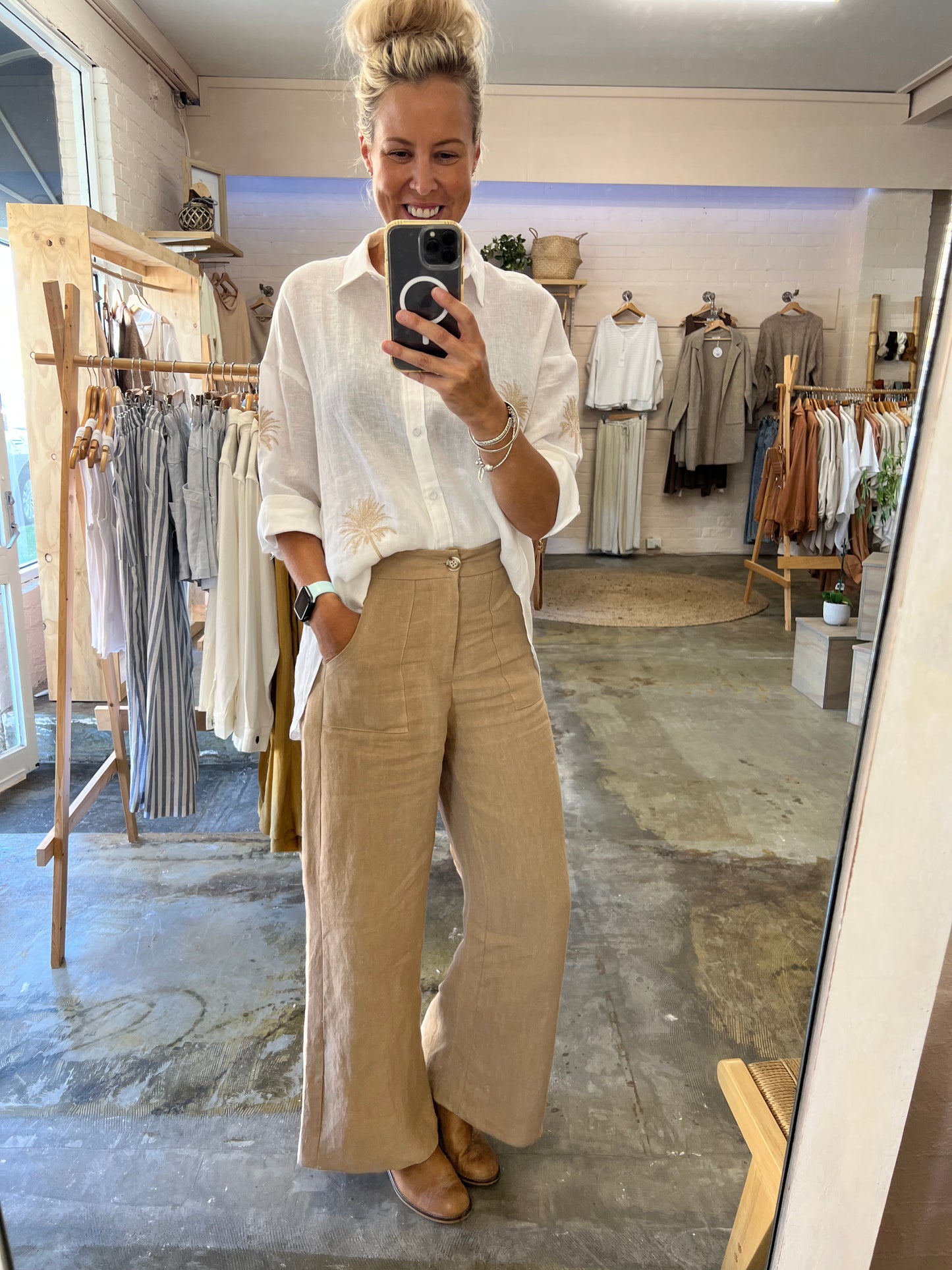 Jude Linen Pants Taupe